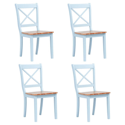 Sillas De Comedor 4 Unidades Madera Maciza De Caucho