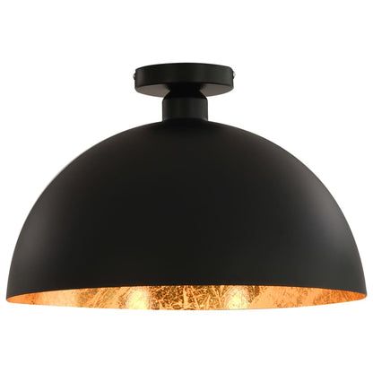 Lámparas De Techo 2 Uds Semiesféricas Negro Y Dorado E27