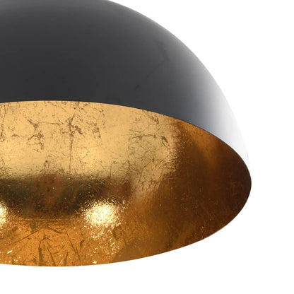 Lámparas De Techo 2 Uds Semiesféricas Negro Y Dorado E27