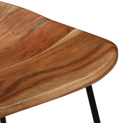 Taburetes De Cocina 2 Unidades Madera Maciza De Acacia