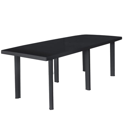 Mesa De Jardín De Plástico Gris Antracita 216X90X72 Cm