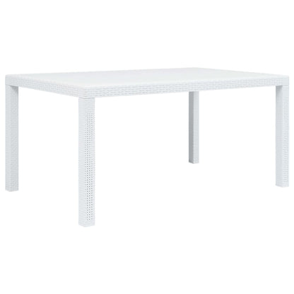 Mesa De Jardín De Plástico Aspecto Ratán Gris