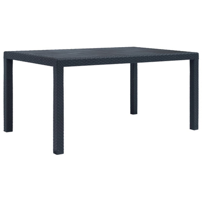 Mesa De Jardín De Plástico Aspecto Ratán Gris