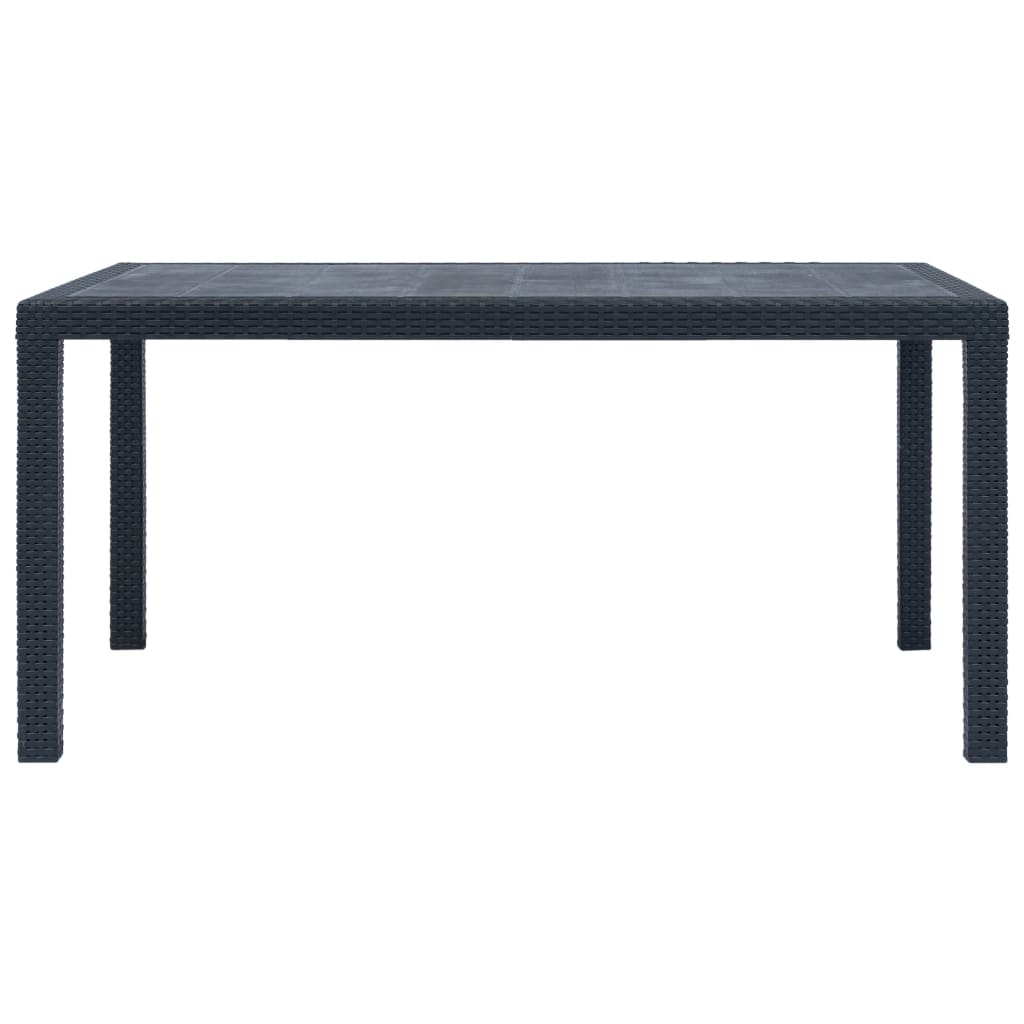 Mesa De Jardín De Plástico Aspecto Ratán Gris