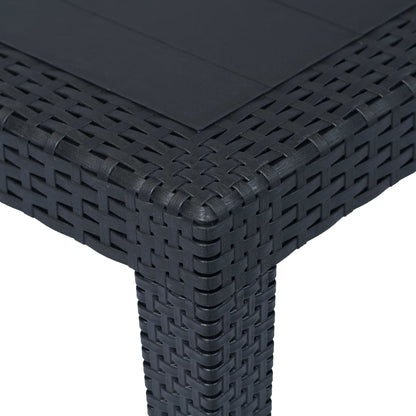 Mesa De Jardín De Plástico Aspecto Ratán Gris