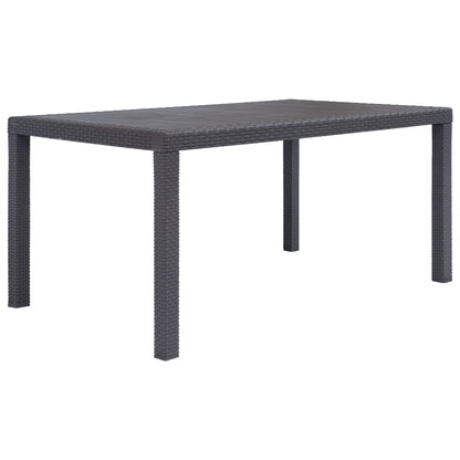 Mesa De Jardín De Plástico Aspecto Ratán Gris