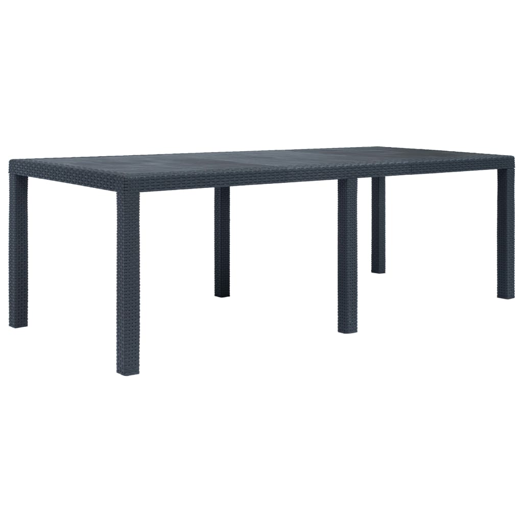 Mesa De Jardín De Plástico Aspecto Ratán Gris