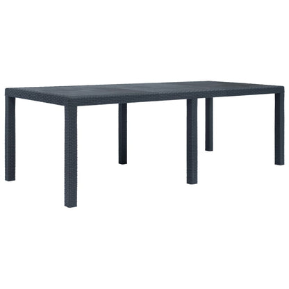 Mesa De Jardín De Plástico Aspecto Ratán Gris