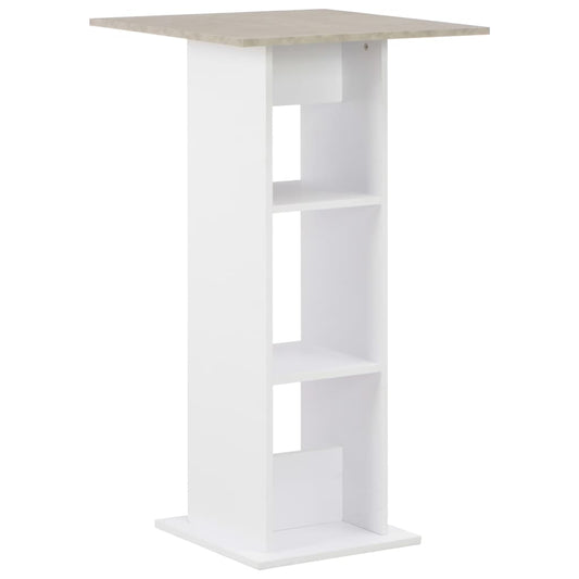 Mesa Alta De Bar Blanco Y 60X60X110 Cm