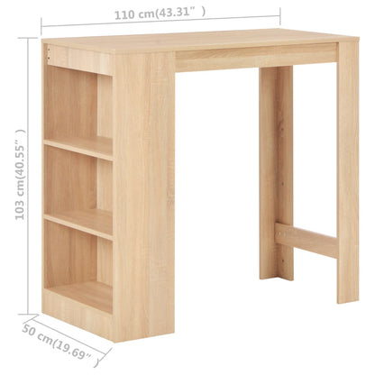 Mesa Alta De Cocina Con Estantería Color 110X50X103 Cm