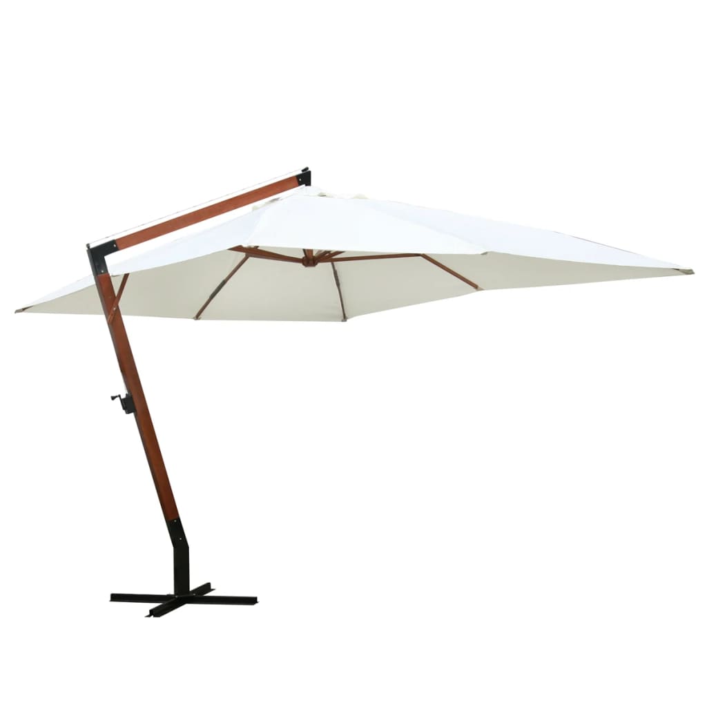 Sombrilla Jardín Voladiza Con Palo De Madera Burdeos 400X300 Cm