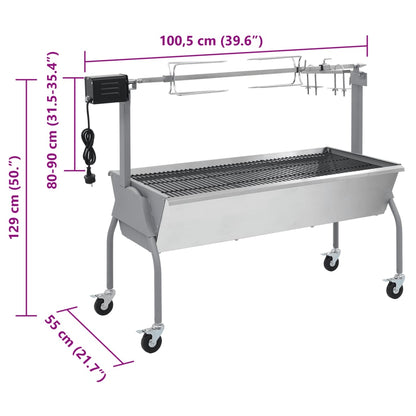 Parrilla De Barbacoa Con Asador Y Motor Eléctrico