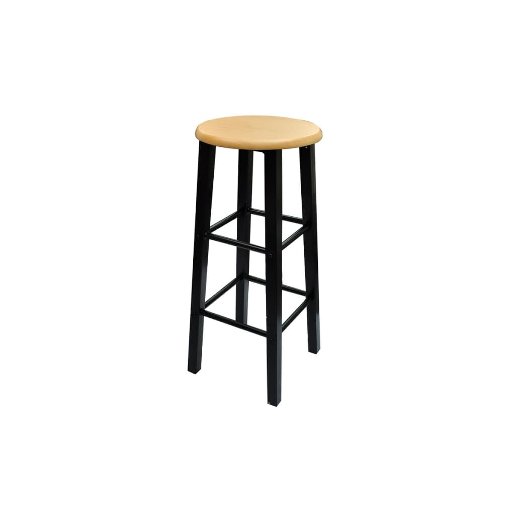 Set Mesa De Desayuno/Comedor Madera Marrón Con Acero Negro