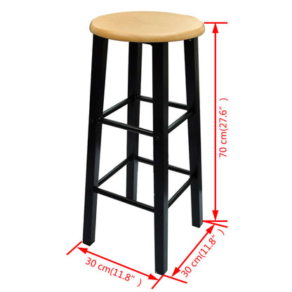 Set Mesa De Desayuno/Comedor Madera Marrón Con Acero Negro