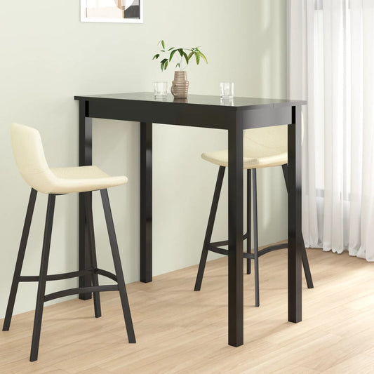 Mesa Alta Negra De Mdf 115X55X107 Cm