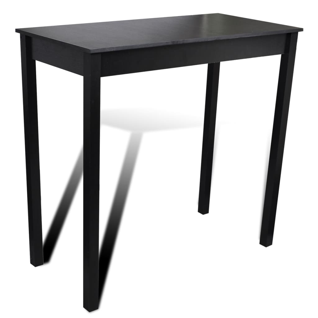 Mesa Alta De Cocina Con 4 Sillas De Barra Negras