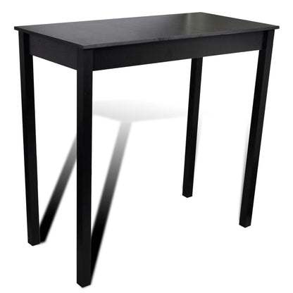 Mesa Alta De Cocina Con 4 Sillas De Barra Negras