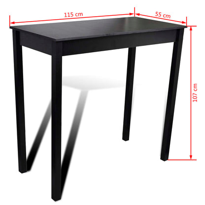 Mesa Alta De Cocina Con 4 Sillas De Barra Negras