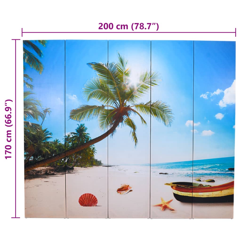 Biombo Divisor Plegable 200X170 Cm Playa