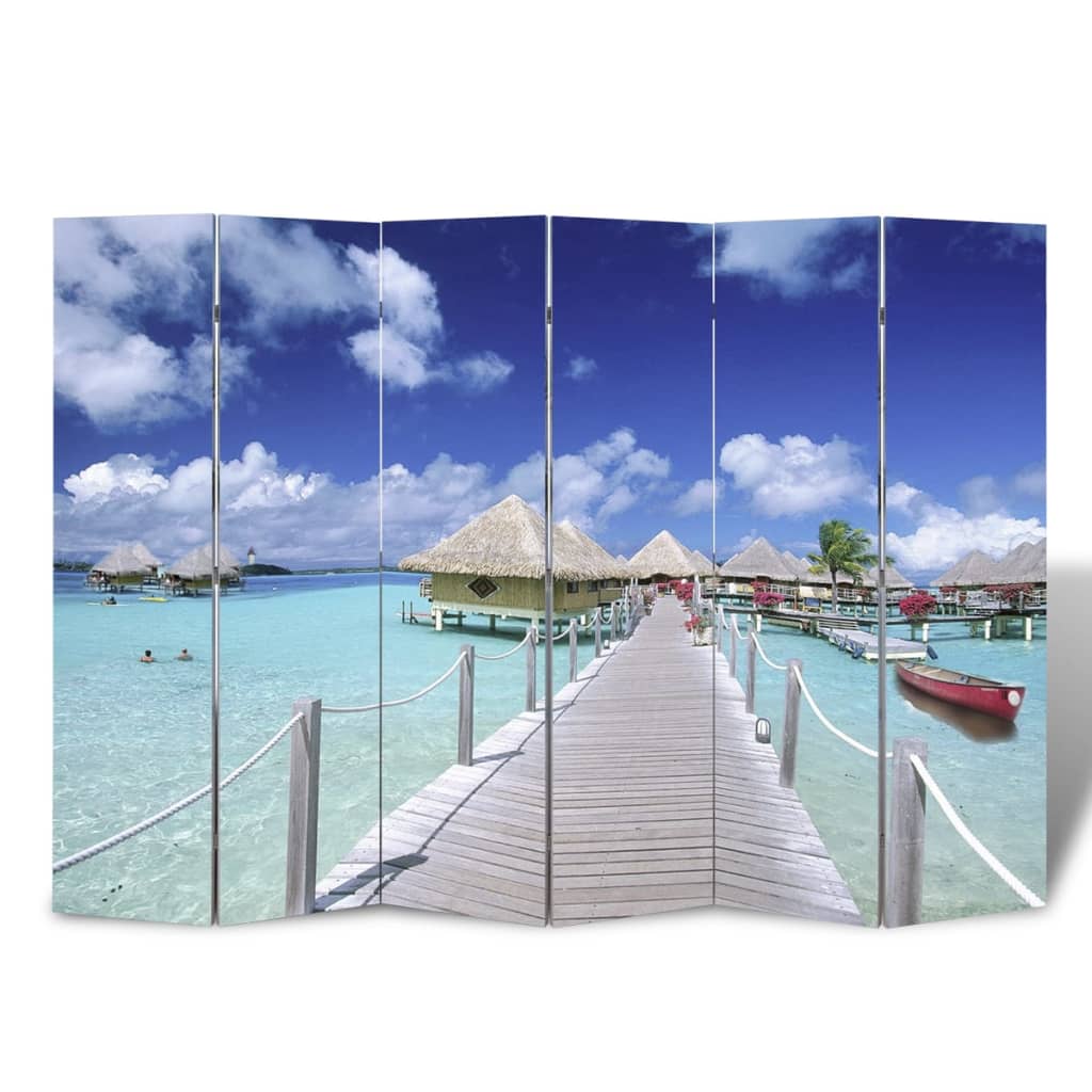 Biombo Divisor Plegable 200X170 Cm Playa