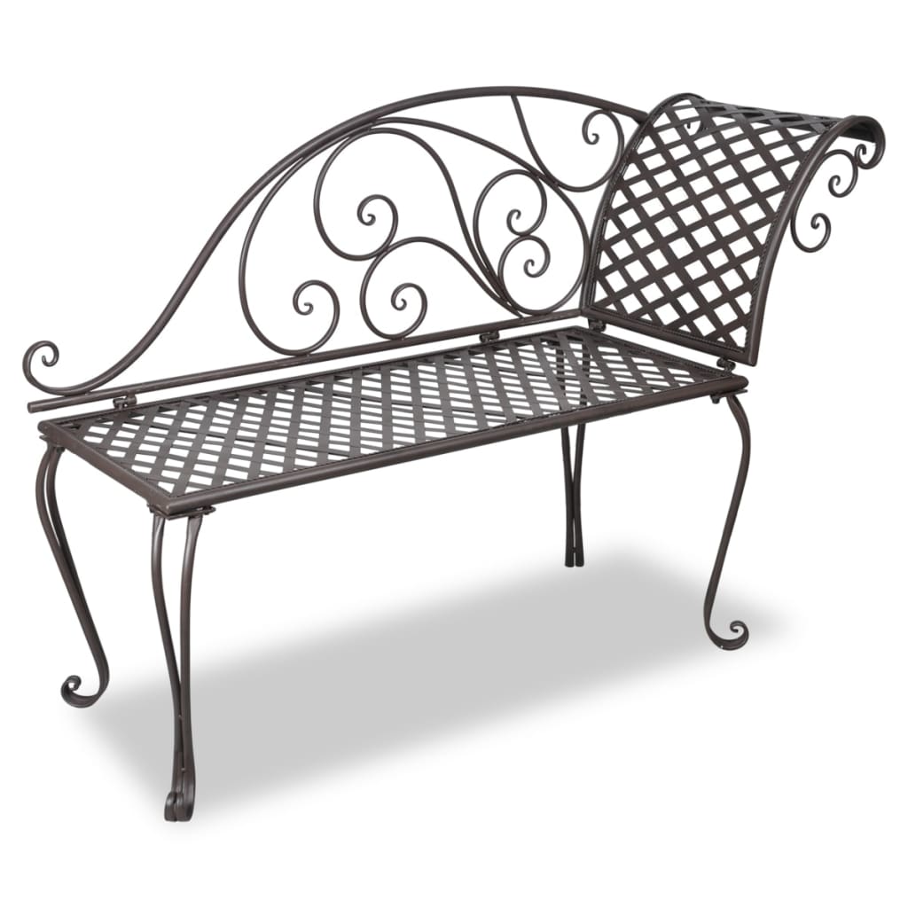 Banco Tumbona De Jardín De Acero Envejecido 128 Cm