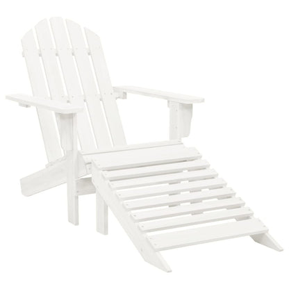 Silla De Jardín Con Otomana Madera Blanca