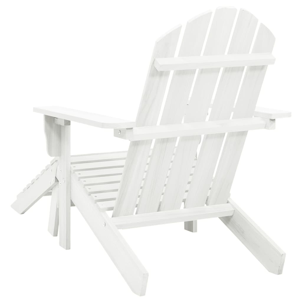 Silla De Jardín Con Otomana Madera Blanca