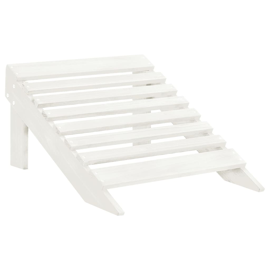 Silla De Jardín Con Otomana Madera Blanca