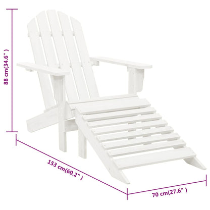 Silla De Jardín Con Otomana Madera Blanca