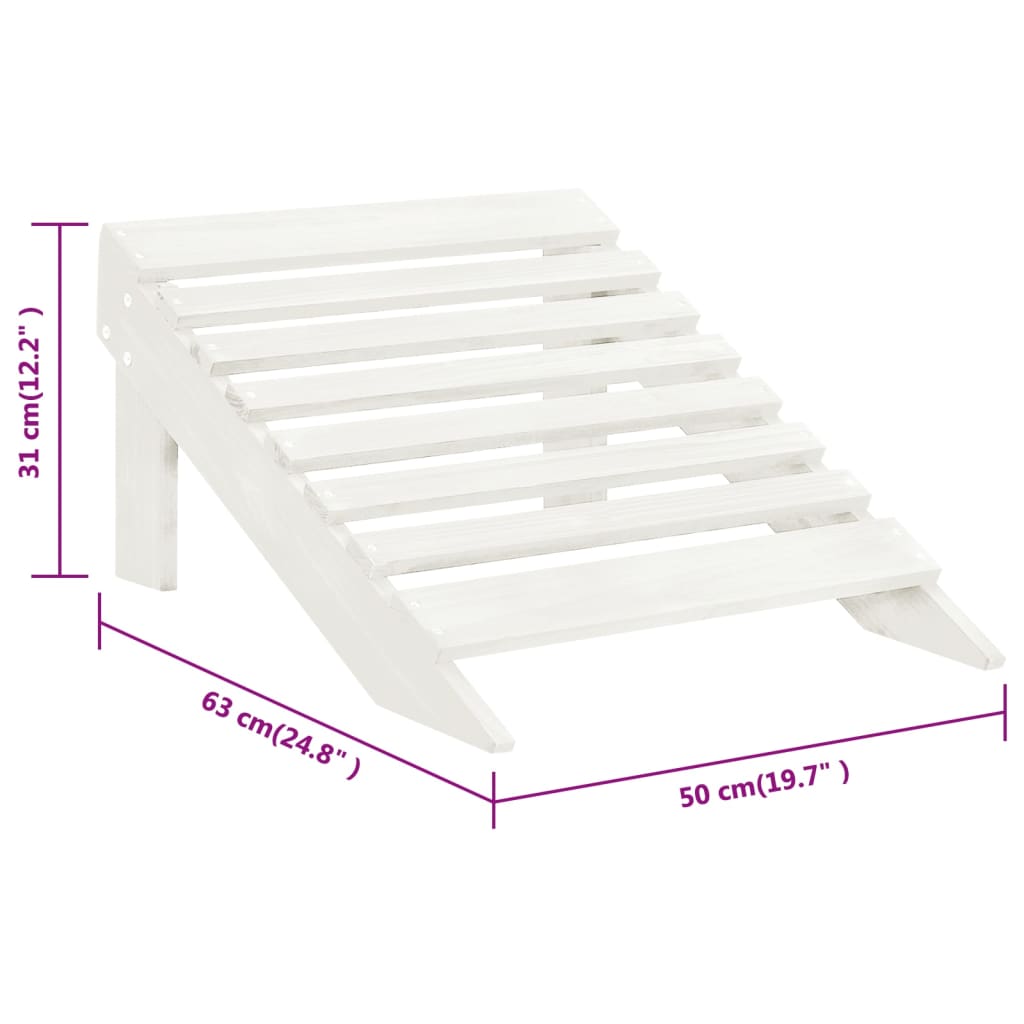 Silla De Jardín Con Otomana Madera Blanca