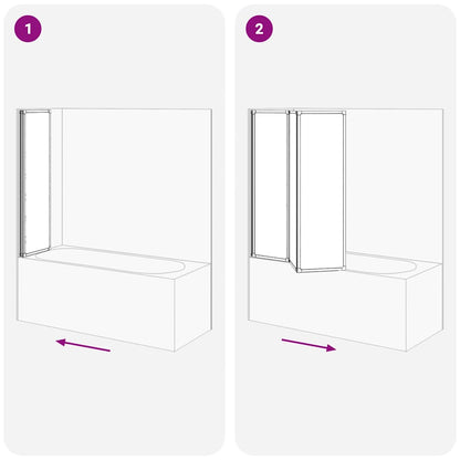 Mampara De Ducha Con 3 Paneles Plegables, 141 X 130 Cm