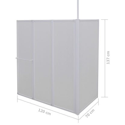 Mampara De Ducha De Pared En Forma L 4 Paneles Plegables 70X120X137 Cm