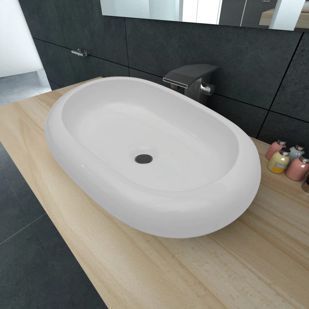 Lavabo De Cerámica Ovalado