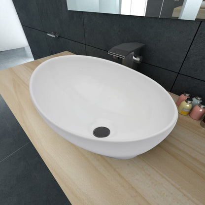 Lavabo Ovalado De Cerámica 40X33 Cm