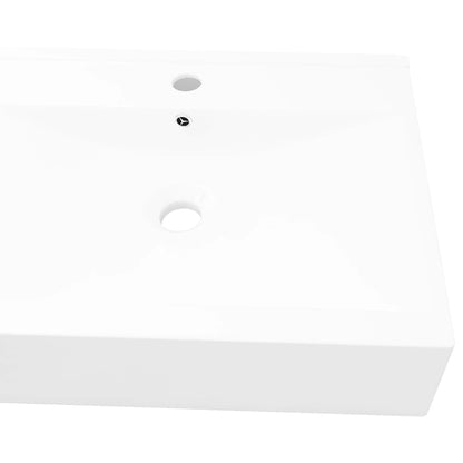 Lavabo De Cerámica Rectangular Con Orificio De Grifo 60X46 Cm