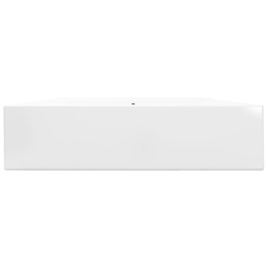 Lavabo De Cerámica Rectangular Con Orificio De Grifo 60X46 Cm