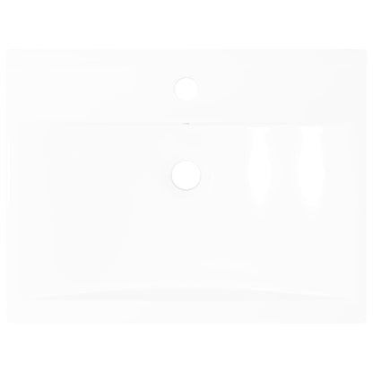 Lavabo De Cerámica Rectangular Con Orificio De Grifo 60X46 Cm