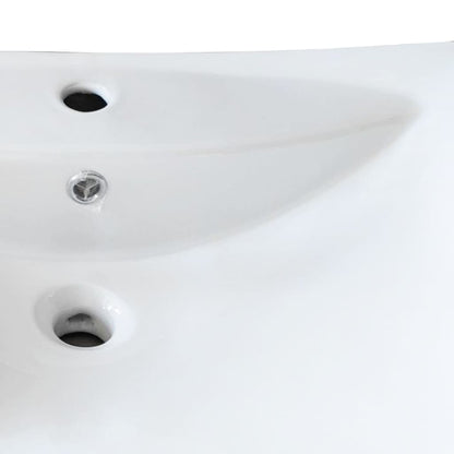 Lavabo De Cerámica Rectangular Con Orificio De Grifo Y Desagüe