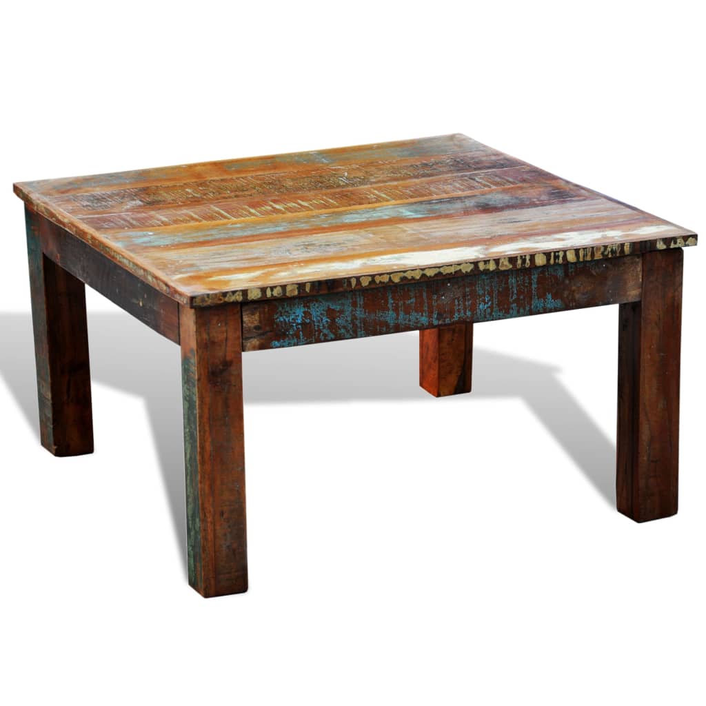 Mesa De Centro Cuadrada Madera Reciclada