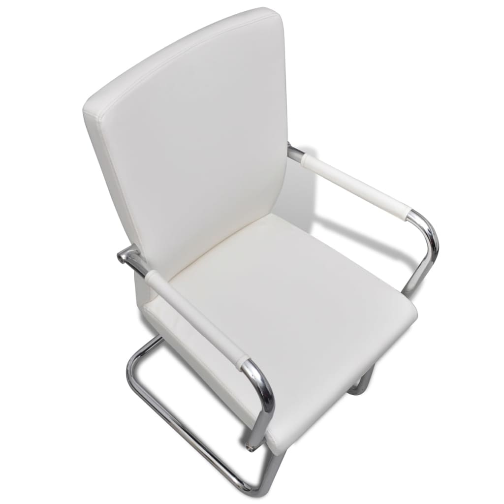 Sillas De Comedor Voladizas 2 Unidades Cuero Sintético