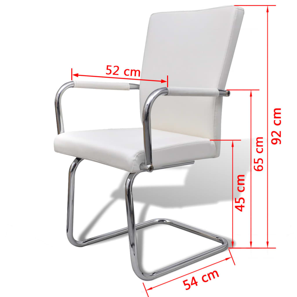 Sillas De Comedor Voladizas 2 Unidades Cuero Sintético