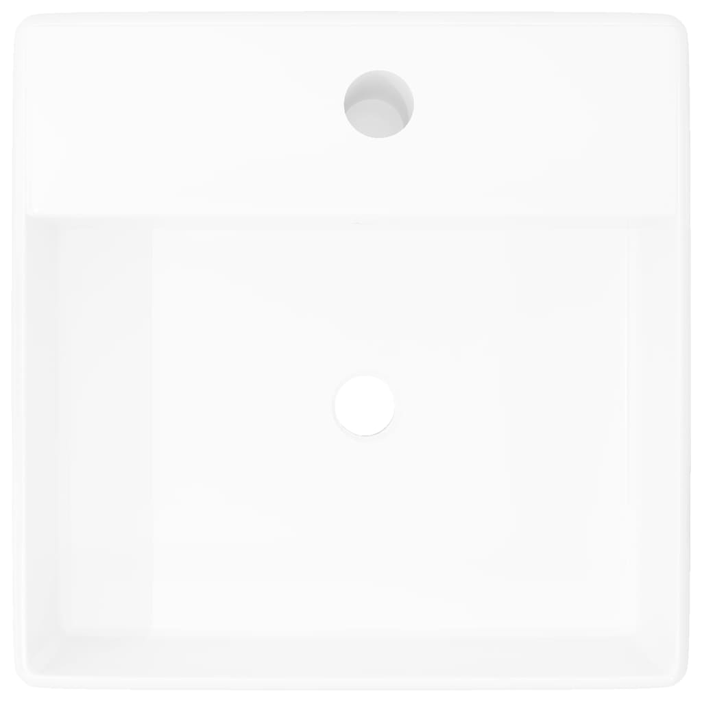Lavabo Lujoso Cuadrado Cerámica Orificio De Grifo 41X41 Cm