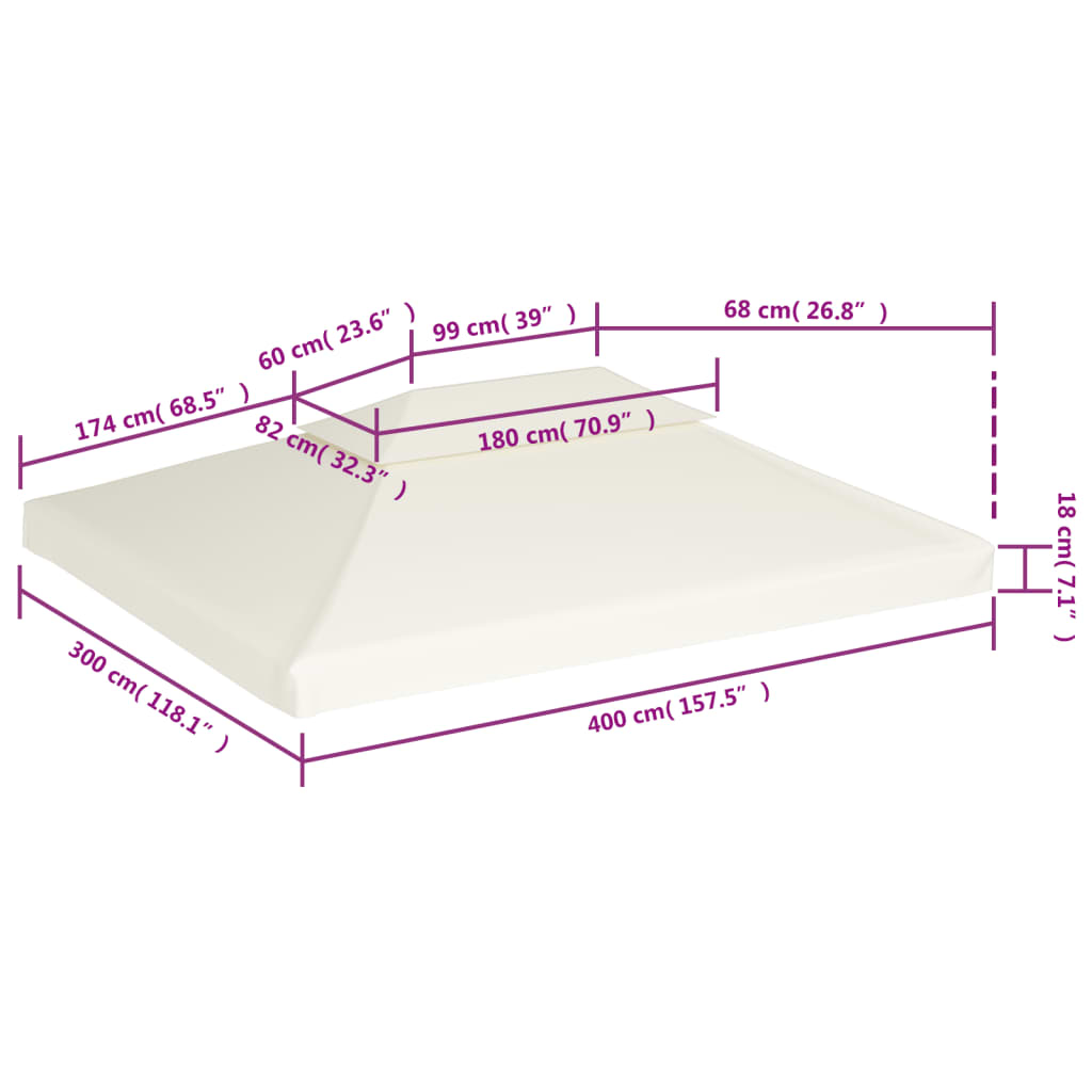 Cubierta De Repuesto De Cenador Blanco 310 G/M² 3X4 M