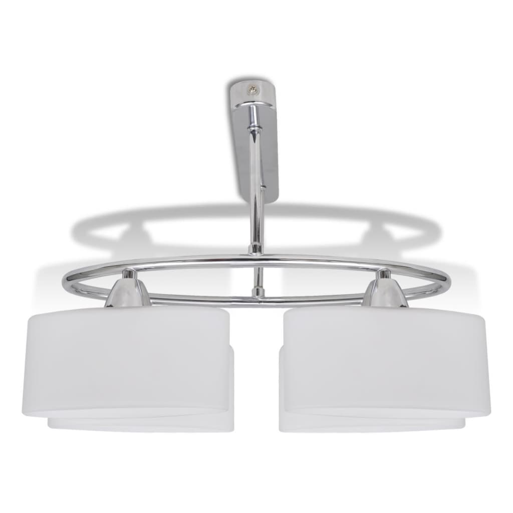 Lámpara De Techo Pantalla Cristal Elipse 4 Bombillas E14