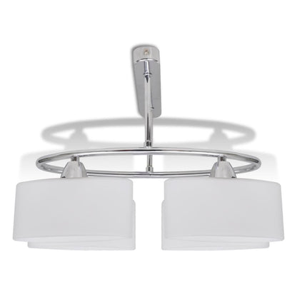 Lámpara De Techo Pantalla Cristal Elipse 4 Bombillas E14