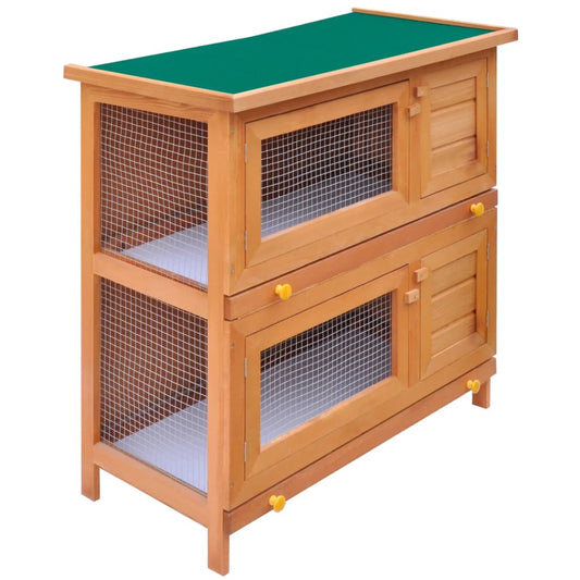 Casa De Animales Pequeños Jaula Conejera 4 Puertas Madera