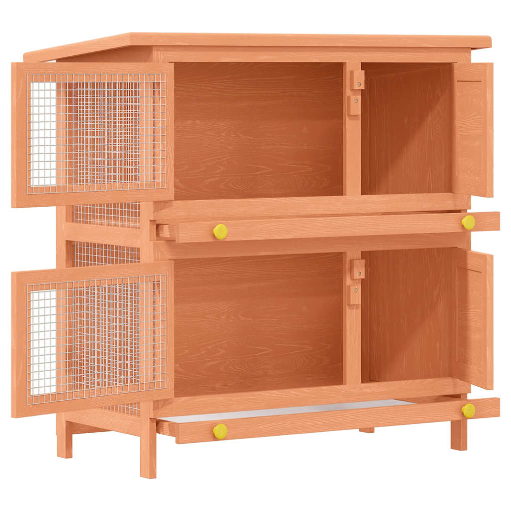 Casa De Animales Pequeños Jaula Conejera 4 Puertas Madera