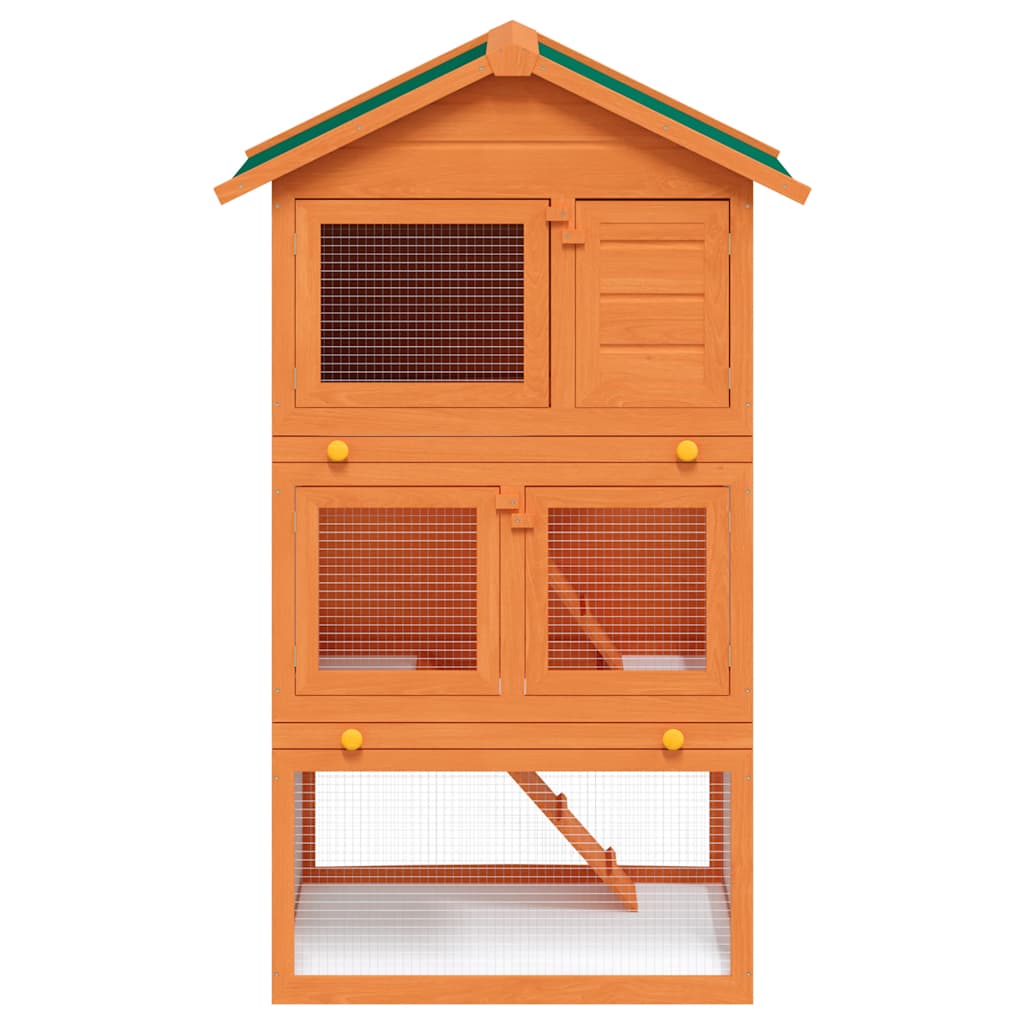 Casa De Animales Pequeños Jaula Conejera 3 Niveles Madera