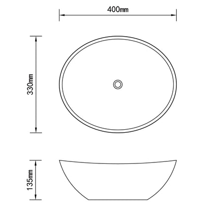 Lavabo Ovalado De Cerámica 40X33 Cm
