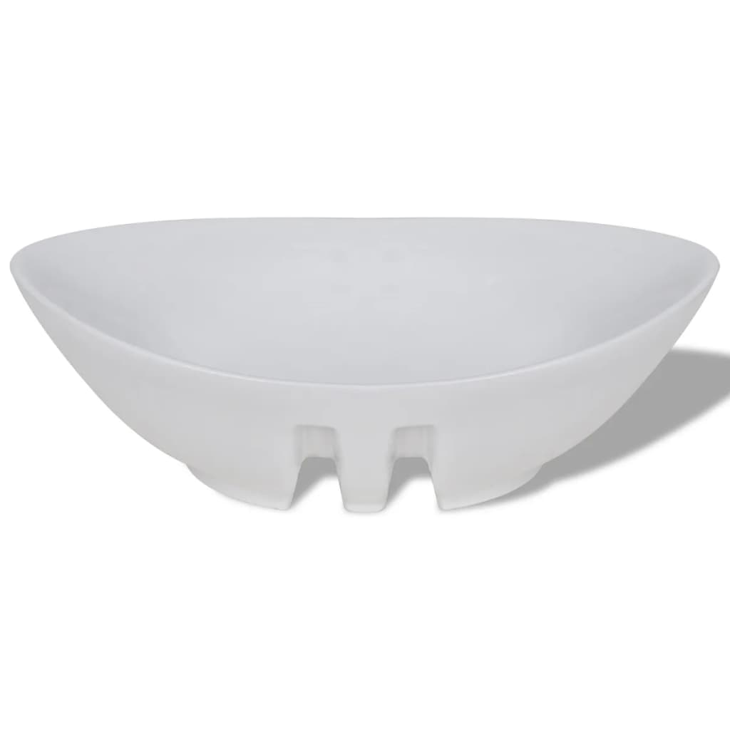 Lavabo Ovalado Y Orificio Desbordamiento Cerámica 59X38,5 Cm